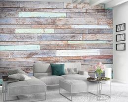 3d Mural Wallpaper Home Decor 3d Wallpaper Blue-gray Vintage Wood Board Digital Printing HD Decorative Beautiful Wallpaper