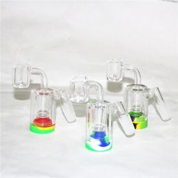 hookahs Classical Glass Ash catchers 14-14mm Reclaim Catcher Adapters with 4mm 14mm male quartz bangers and 5ml silicone containers