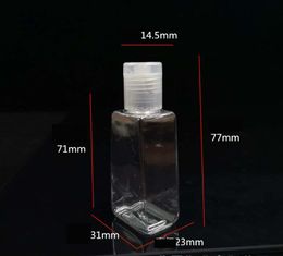 30ml Hand Sanitizer Bottle Sanitizer Packing Bottles Empty Transparent Trapezoidal Box PET Flip Cap Hand Gel Bottle HHC1885