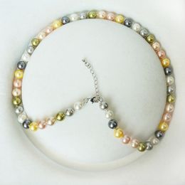 17/" 12 mm café Champagne South Sea Shell collier de perles