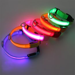 Rechargeable LED Dog Collar S M L XL Pets Night Safety Flashing Collar With USB Cable Charging