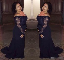 Cheap Plus Size Prom Dresses Chiffon Mermaid Long Sleeve Evening Party Formal Gowns