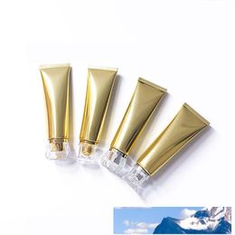 Acrylic Lid Cosmetic Soft Tube Squeeze Sample Bottle Refillable Storage Hose Lotion Facial Cleanser 50ml 50pcs/lot