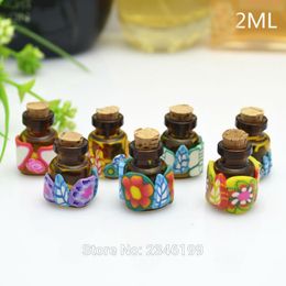 2ML 100pcs/lot Hang Decoration Ceramic Essence Oil Bottle, Glass Bracelets Pendent, Empty Perfume/Wishing Bottle, Aromatheray