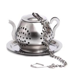 Teapot Pot Shape Stainless Steel Leaf Tea Infuser Philtre Strainer Ball Spoon