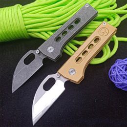 Drop shipping Mini Small Folding Knife D2 Stone Wash Blade Stainless Steel Handle Outdoor EDC Pocket Knives EDC Gearz