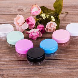 Wholesale Colorful Lids 10g Empty Cosmetic Container Plastic Jar Pot Eyeshadow Makeup Face Cream Lotion Bottles For Travel
