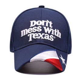 Don't Mess With Texas Hat USA Texas State Flag Baseball Caps Letter Embroidery Outdoor Visor Bill Unisex Cap HHA1588