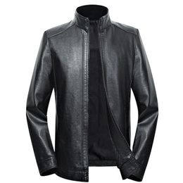 Plus size men genuine leather jacket 5XL 6XL 7XL spring and autumn zipper male sheepskin leather jacket father outwear P07 200922