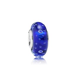 NEW 100% Sterling Silver 1:1 Glamour 791630CZ Blue Effervescence Charm Glass Bead Original Women Wedding Fashion Jewellery 2018 Gift