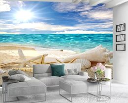 3d Seascape Wallpaper Classic 3D Wallpaper Beautiful Sea Star Seaside Scenery Romantic Scenery Decorative Silk 3d Mural Wallpaper