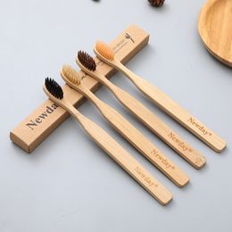 Bamboo Charcoal Toothbrush Eco- Friendly Soft-bristle Tooth Brush Portable Oral Hygiene Cleaning Teeth Whitening Tools VT1601