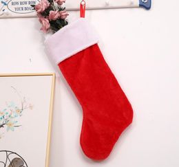New Year Decor Christmas Stockings Socks Red Santa Claus Candy Gift Bag Xmas Tree Hanging Ornament Decoration For Home SN1856