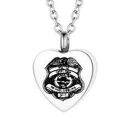 Necklace for Human Ashes Navy Marine Fire AirForce After Cremation Jewellery Keepsake Memorial Stainless Steel Pendant