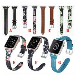 Retro Floral Flower Genuine Leather Band Belt Strap For Apple Watch Series 5/4/3/2/1 38mm 42mm 40mm 44mm