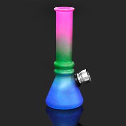 Frosted Feeling Glass Water Bong 121 MM Thick Glass Bong Beaker Downstem Metal Bowl Ash Catcher Oil Dabbing Bubbler