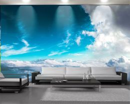 3d Wallpaper walls Beautiful Blue Sky and White Clouds Romantic Scenery Living Room Bedroom Kitchen Decorative Silk Mural Wallpape272h