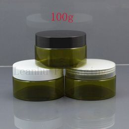 100G Green Plastic Cream Jars , 100CC DIY Mask Packaging Jar , Empty Cosmetic Container ( 50 PC/Lot )
