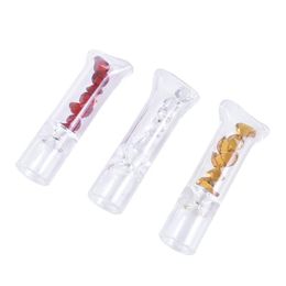 Pretty One Hitter Colourful Diamond Decoration Philtre Pyrex Glass Cigarette Smoking Holder Mouthpiece Tips High Quality Handmade