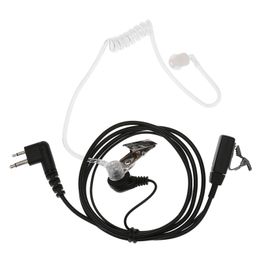 Heaphones 2 Pin Covert Acoustic Tube Earpiece Headset with Mic PTT for Motorola Two Way Radio Walkie Talkie M Plug