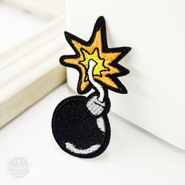 Bomb Size:3.5X7.0cm DIY Cloth Patch Badge Embroidered Cute Badges Hippie Iron On Kids Cartoon Patches For Clothes Stickers