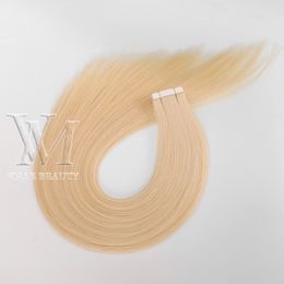 11A Good Grade Virgin Russian Blonde #613 Natural Colour 100g Double Drawn Salon Shop Straight Tape In Human Hair Extension