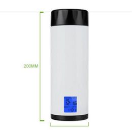 Freeshipping 320ml environmental protection smart health cup double-layer timing reminder water bottle