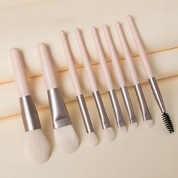 Wood Handle Makeup Brushes Set 8Pcs Brush Tools for Eyeshadow Blush Eyebrow Cosmetices Soft Hair Mini Portable Eye Make-up Accessories