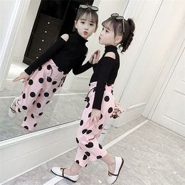 Girl Clothes Set Size For 2T 3 4 5 6 7 8 9 10 Years Long Sleeve Pants 2Pcs Suits Fashion Baby Girls Bodysuit Kids Clothing Set