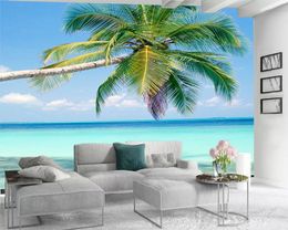 3d Modern Wallpaper 3d Wallpaper For Kitchen Beautiful Coconut Seascape Romantic Scenery Decorative Silk 3d Mural Wallpaper