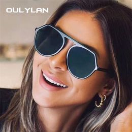 Oulylan Retro Round Sunglasses for Women Men Vintage Steampunk Sun Glasses Female Male Black Irregular Shades Eyewear UV400
