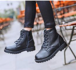 2020 winter genuine leather shoes Martin boots girls short boots first layer of cowhide boys cotton shoes high quality children shoes leathe