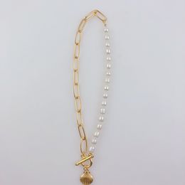 -2020 colgante, collar de concha de perla perla collar de agua dulce genuino Semibarroco perla joyería pendiente del collar de la Mujer