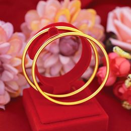 1 Pieces Traditional Classic Bangle Unopenable 18K Yellow Gold Filled Womens Simple Style Bangle Bracelet Gift Female Accessories Present