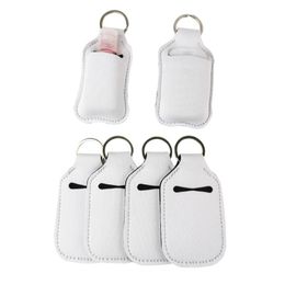 Neoprene sanitizer holder solid color can choose empty Travel Size Bottle with Keychain Holder for Soap Liquids LX3131