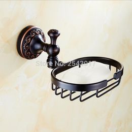 Wholesale Promotion Bathroom Hardware Soap Dish Holder Fashion European Soap Basket Copper Black Soap Holder ZR2609
