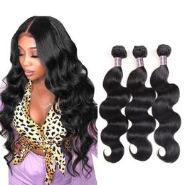 Ishow Brazilian Body Wave Human Hair Extensions for Women All Ages Unprocessed Peruvian Weave Bundles Natural Colour