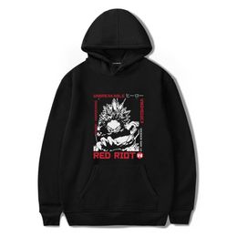 RED RIOT Hoodie Kirishima My Hero Academia Womens Pullover Hoodie Sweatshirt Outdoor Black XXL Long Sleeve Casual Autumn Hoodies 0916