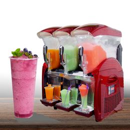 Kolice free shipping Luxury kitchen equipment 3 x 12L Tanks Margarita Frozen summer Drink ice Slush slurpee Machine/Frozen Beverage granita slushe Maker