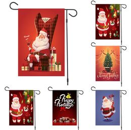 Christmas Banners Snowman Elk Santa Claus Cloth Hanging Flag Merry Christmas Decorations For Home Xmas Ornaments Banners 200pcs SN1479