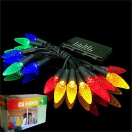 Four-color C6 strawberry led light string with eight functions LED battery gift light home Christmas decoration string light