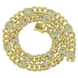 13mm Hip Hop Mens Gold Bling Diamond Cuban Link Coffee Bean Chain Necklace Choker Bracelets Masculina Bijoux Jewellery Curb Chains for Guys
