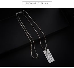 Stainless Steel Jewelry For Lover Necklace SHE IS FIERCE letter army pendant ornaments carved Tag Necklace