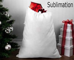 Christmas Gift Bag Sublimation Santa Sack Personalized Cotton Candy Bags Kids Toy Drawstring Sacks Home Festival Supplies