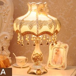 European led Desk Lamp Princess Room Bedroom Resin Table Lamps Lace Lamp Shade Modern Table Light Wedding Party Decoration light