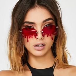 Unique Cute Melting Shape Sunglasses Women Men Vintage Funny Red Steampunk Sunglasses Female Candy Colours Eyewear Oculos UV400