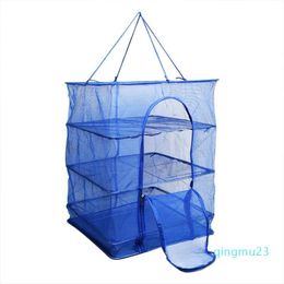 fish flakes NZ - Wholesale-4 Layers Fish Net Flake Drying Fishing Net Rack Folding Mesh Hanging Non-Toxic Vegetable Dishes Hanger Dryer Fishing Accessories
