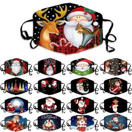 Adult Christmas Masks Santa Moose Snowflake Christmas Motif Cotton Face Masks Washable Breathable Christmas Mouth Cover