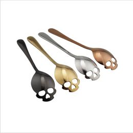 Stainless Steel Skull Shape Coffee Spoon Kitchen Supplies Long Handle Teaspoon Drink Tableware Coffee Spoon Kitchen