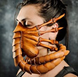 Halloween Scorpion Mask New Facehugger Mask Alien Covenant Claws Insect Xenomorph Hugger Costume Face Worm PU Leather Mask